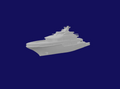 Gray 3D model of a yacht on a black background